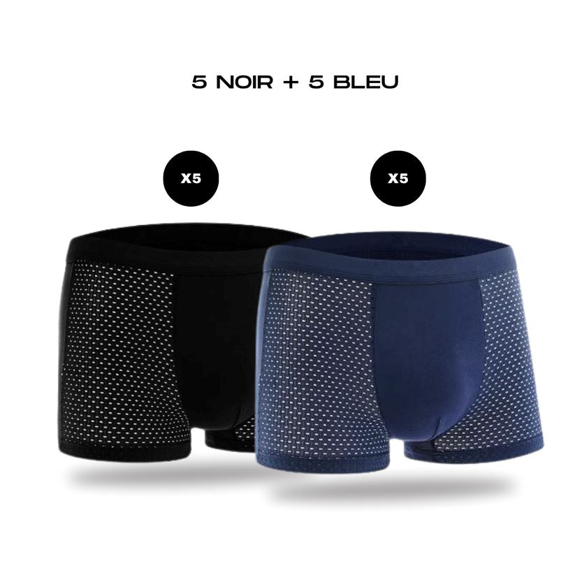 BOXERS EN FIBRE DE BAMBOU | BAMBOOWEAR Cueca Mascato Shop S 5x Noir + 5x Bleu