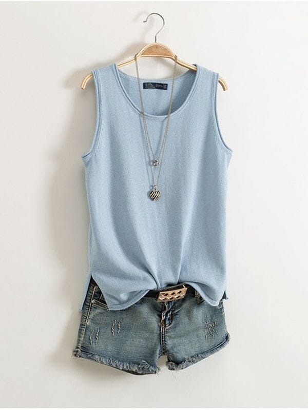 Débardeur Alana Roupas (Regata Feminina 1) Mascato Shop Bleu M (38-40)