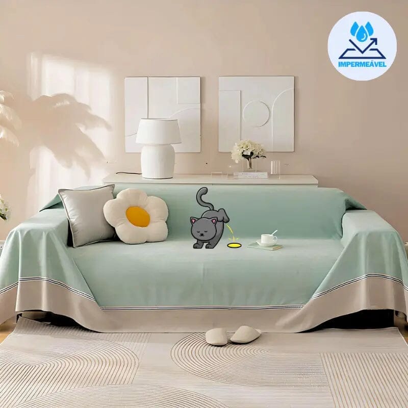 Housse Anti-Urine MaxProtect pour Canapés en Chenille UNISSEX - CASA - LIMPEZA - CAPA ANTI XIXI Mascato Shop Vert 200x130cm