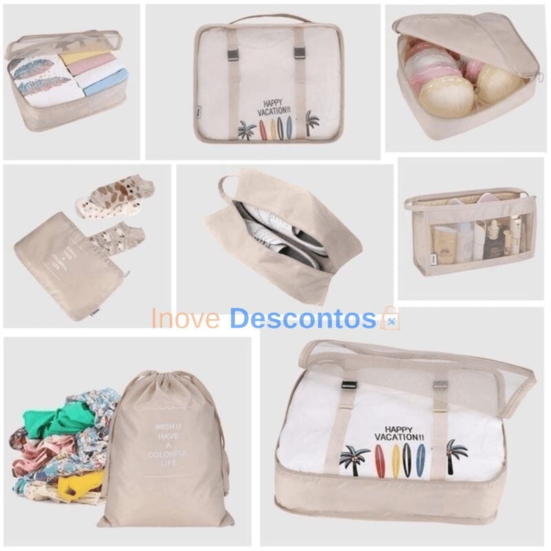 Kit de Sacs Organisateurs Imperméables – 8 Pièces Joias & Acessórios (Bolsa 2) Mascato Shop