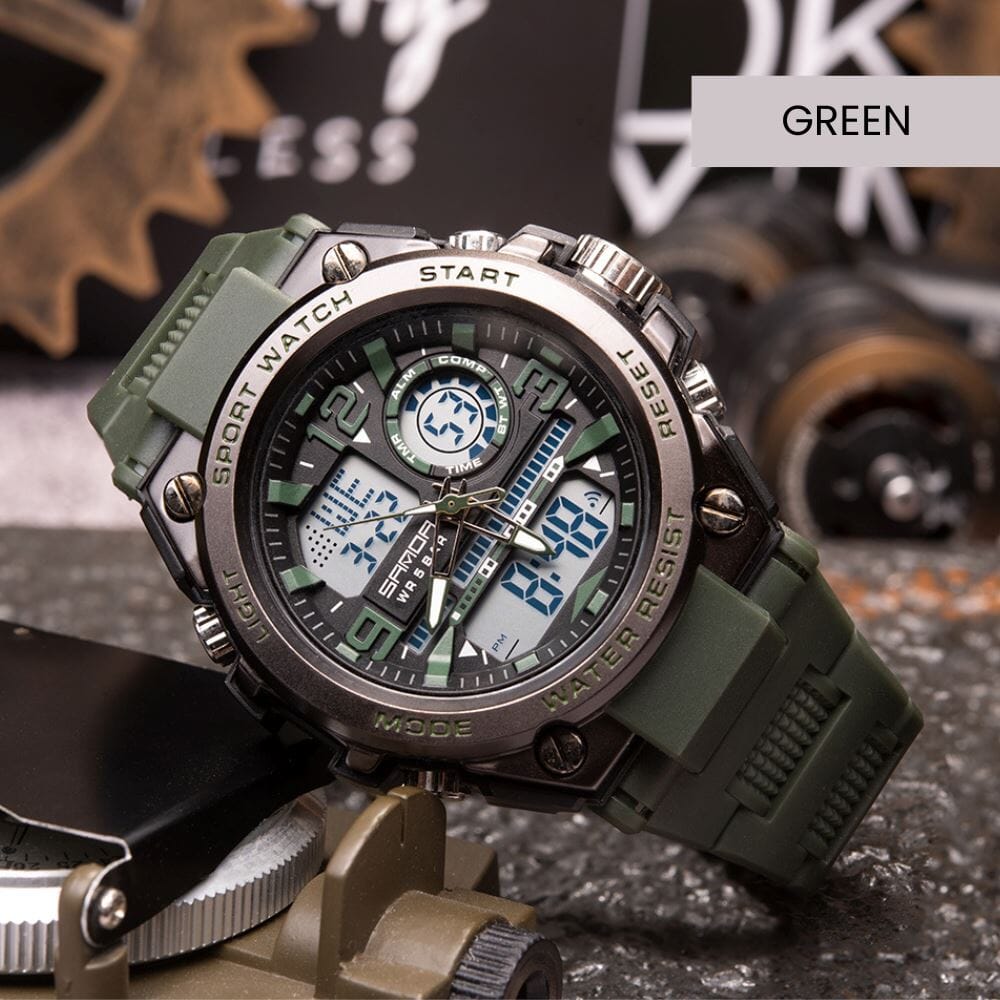 Montre Militaire Homme SANDA Sport Joias & Acessórios (Relógio 2) Mascato Shop Noir/Vert